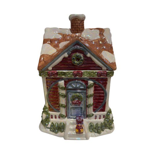 Cardinal Inc. - Victorian Christmas Cookie Jar - Hand Painted - 10"