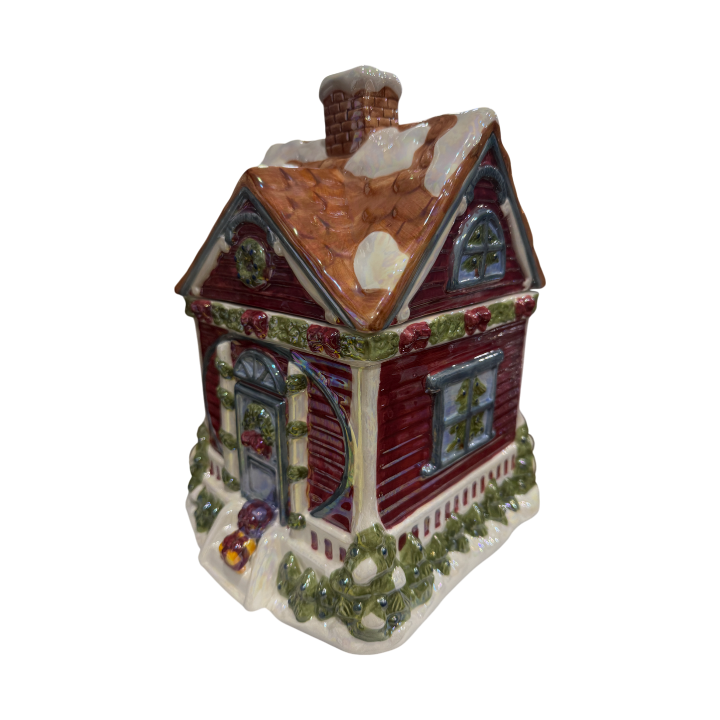 Cardinal Inc. - Victorian Christmas Cookie Jar - Hand Painted - 10"