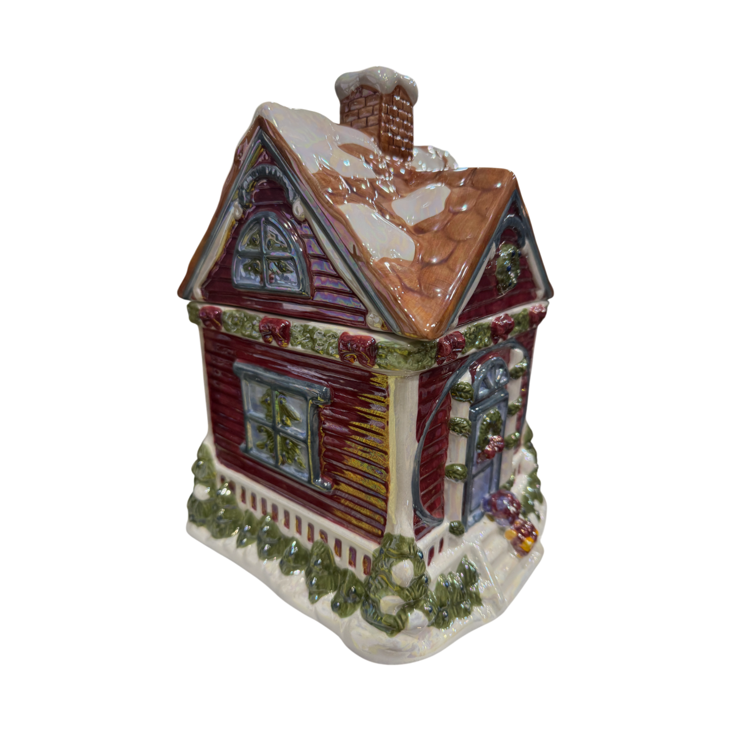 Cardinal Inc. - Victorian Christmas Cookie Jar - Hand Painted - 10"