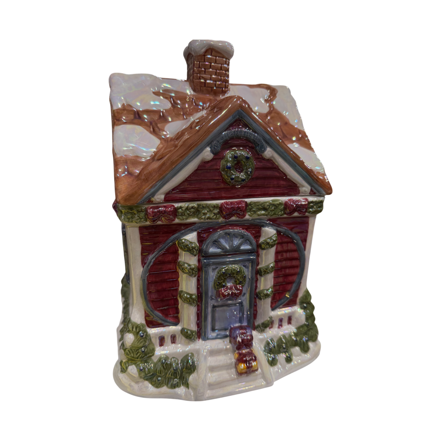 Cardinal Inc. - Victorian Christmas Cookie Jar - Hand Painted - 10"