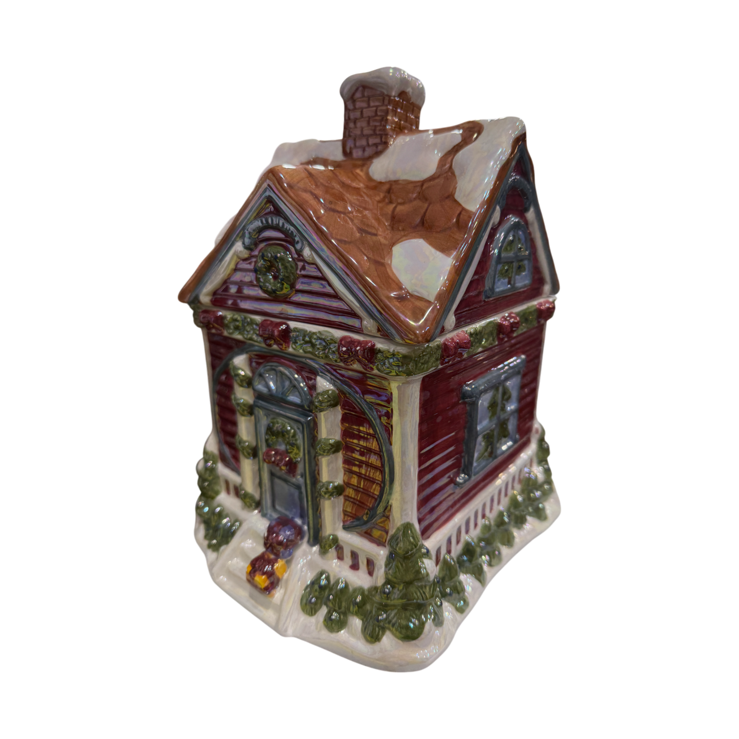 Cardinal Inc. - Victorian Christmas Cookie Jar - Hand Painted - 10"