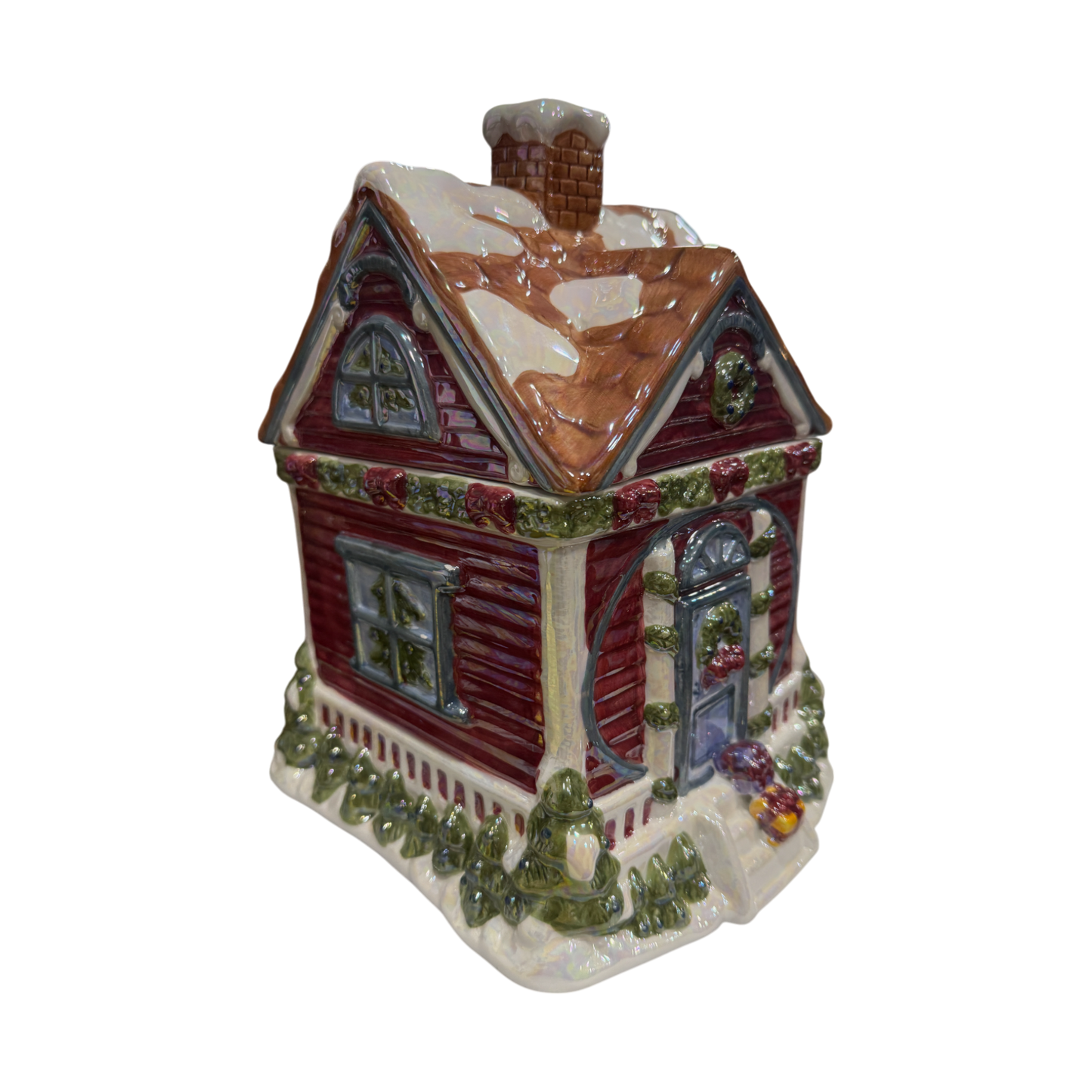 Cardinal Inc. - Victorian Christmas Cookie Jar - Hand Painted - 10"