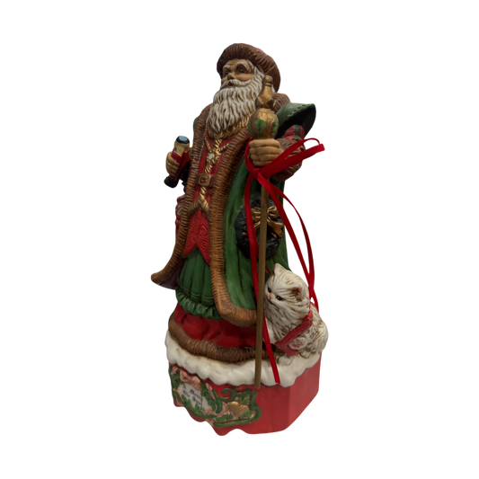 Merry Ole Soul Santa Music Box Figurine - Play Santa Coming To Town - 1993 - 11"