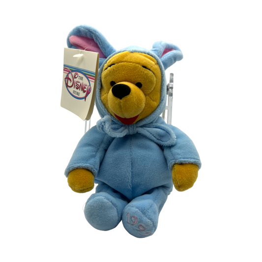 Disney Store - 1999 Easter Bunny Blue Pooh Mini Bean Bag - With Tag - 8"