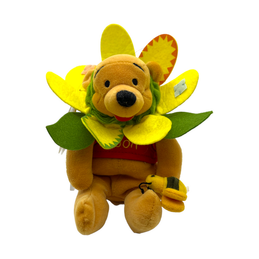 Disney Store - Flower Pooh Mini Bean Bag - With Tag - 8"