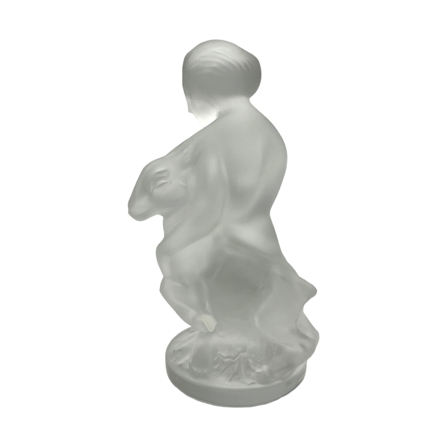 Lalique Crystal - Diane Kneeling With Fawn - Signed Lalique France - 4.5"