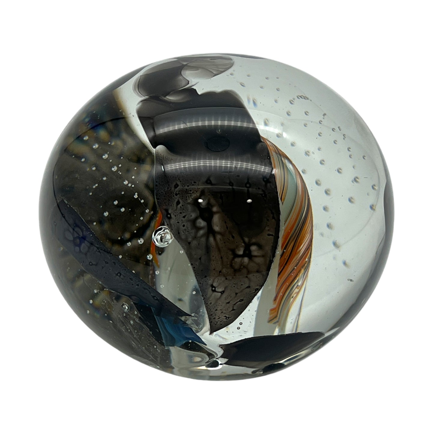 Dynasty Gallery's Mesmerizing Multicolored Bubble Paperweight - A Captivating Art Glass Masterpiece