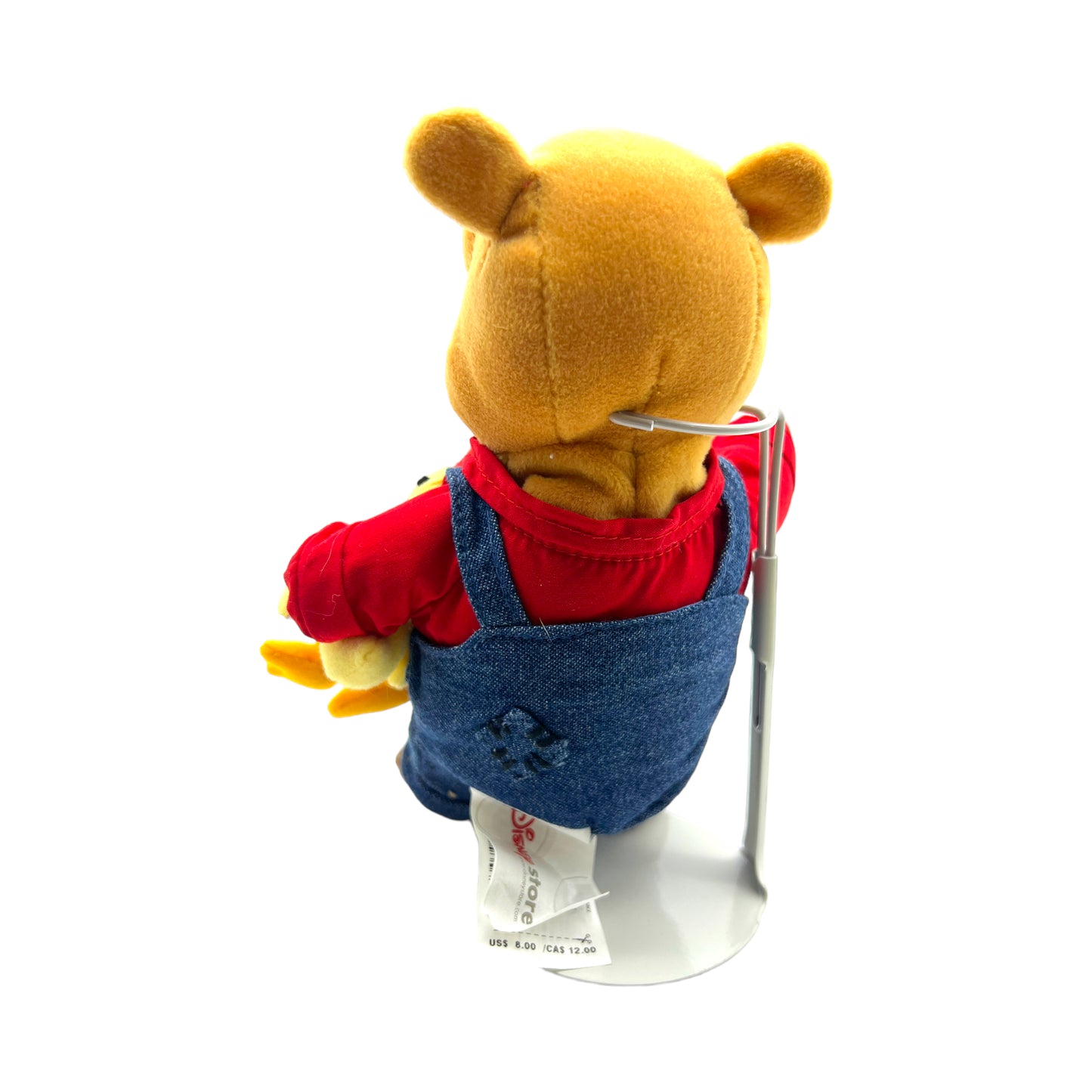 Disney Store - Farmer Pooh with Chicken - Mini Bean Bag - 8"