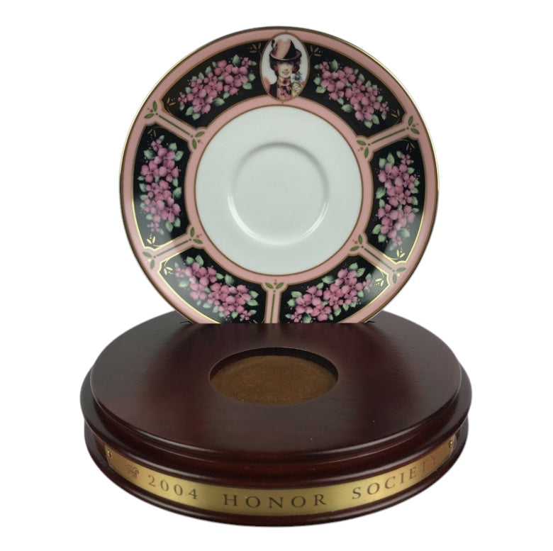 Avon - Honor Society - 2004 Commemorative Mrs. Albee Honor Society Tea Cup & Saucer Set with Stand - NWB - 6"