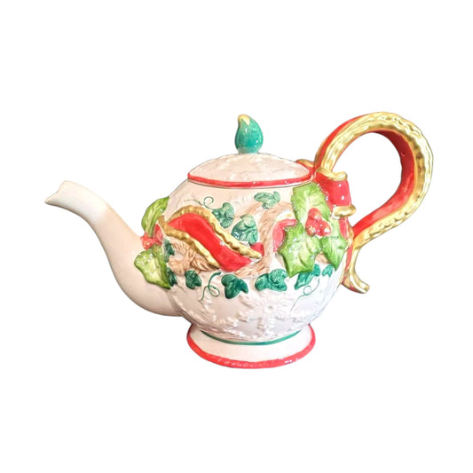 Fitz & Floyd - Christmas - Baroque Holiday Teapot - 6"