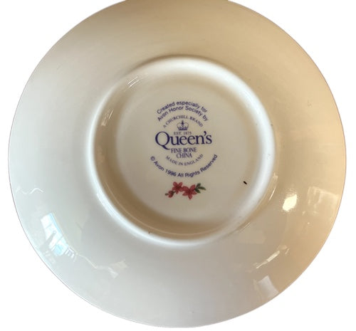 Avon - Honor Society - 1996 Commemorative Mrs. Albee Honor Society Tea Cup & Saucer Set with Stand - NWB - 6"