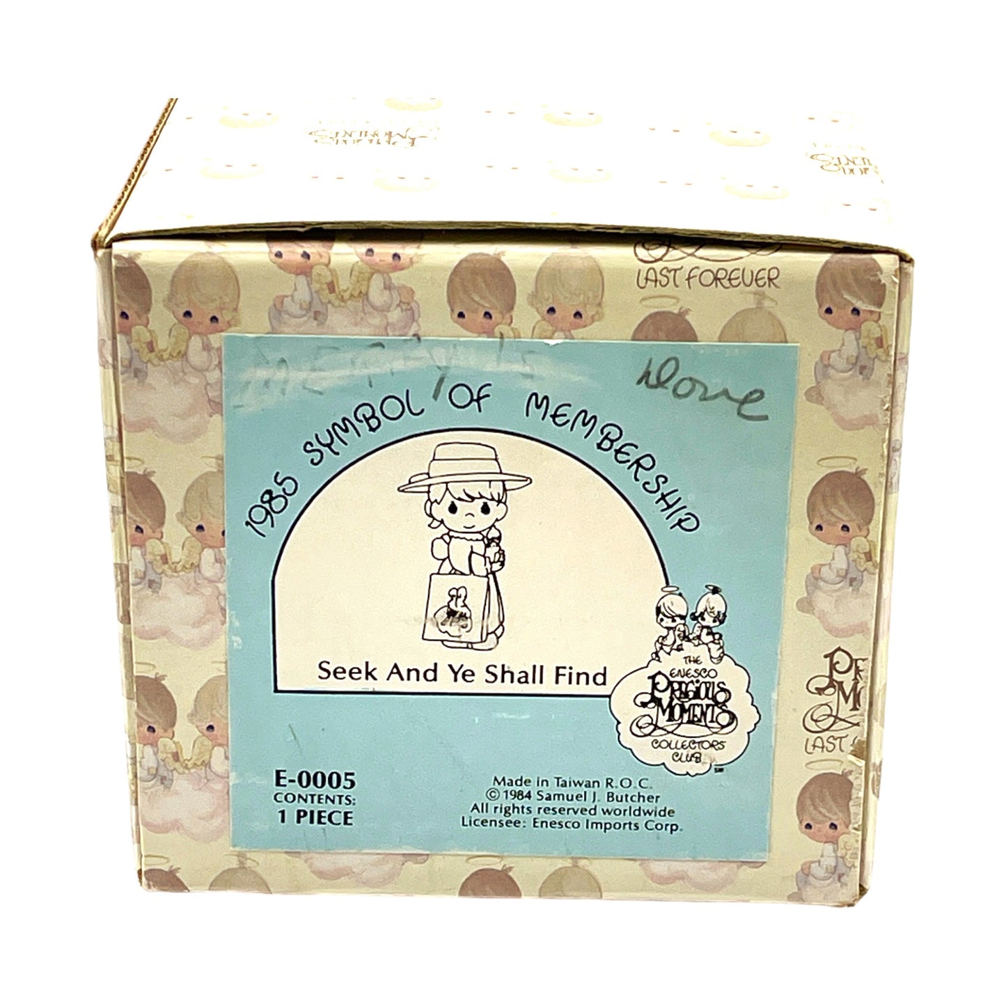 Precious Moments - Seek And Ye Shall Find - E-0005 - 1985 Symbol Of Membership
