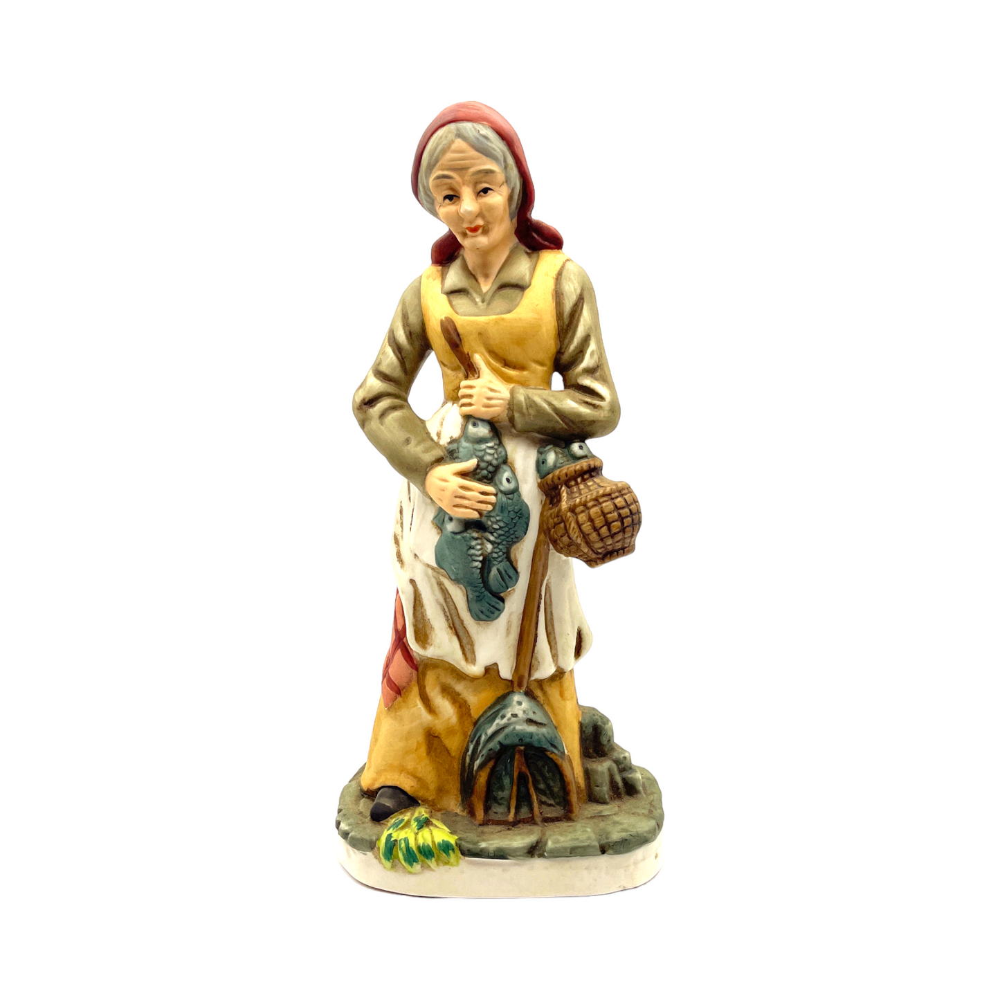 Homco - Woman Carrying Fish - Vintage - 11.5"