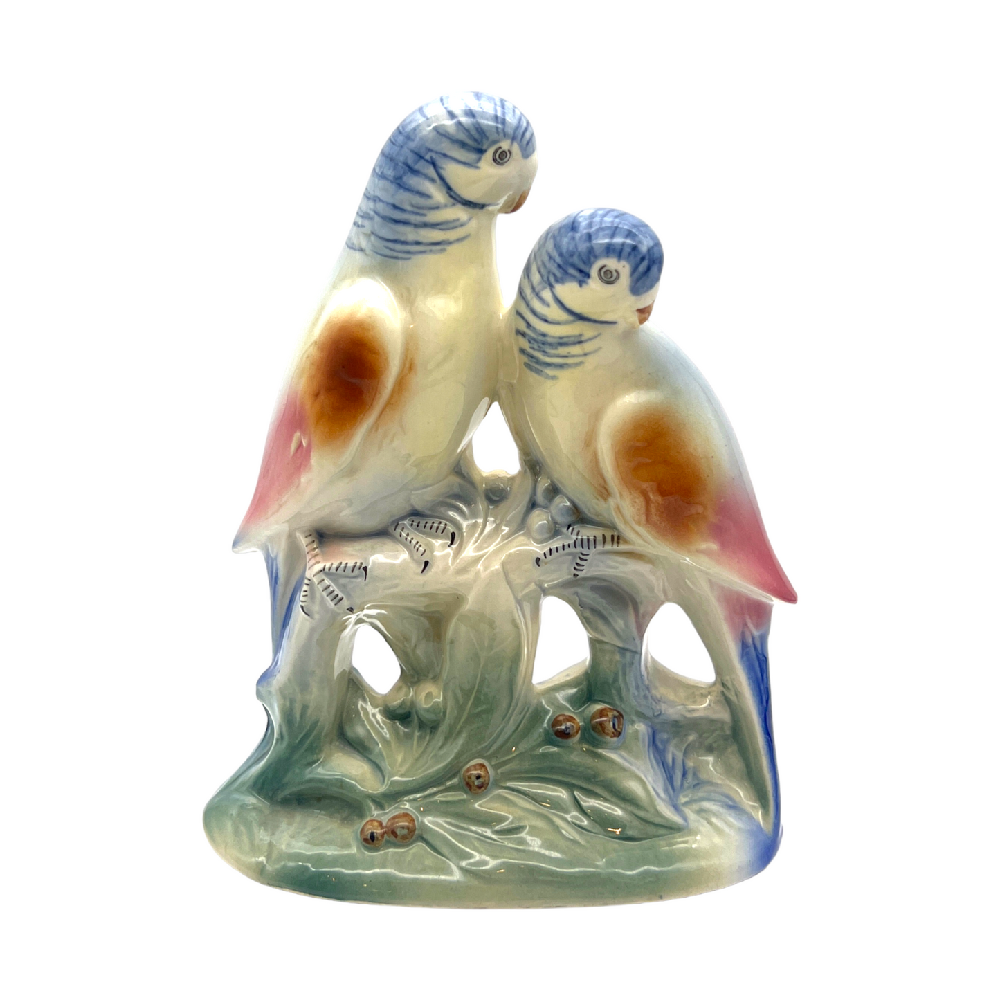 Spaulding China - Double Parakeet Figurine - Vintage - 7.25"