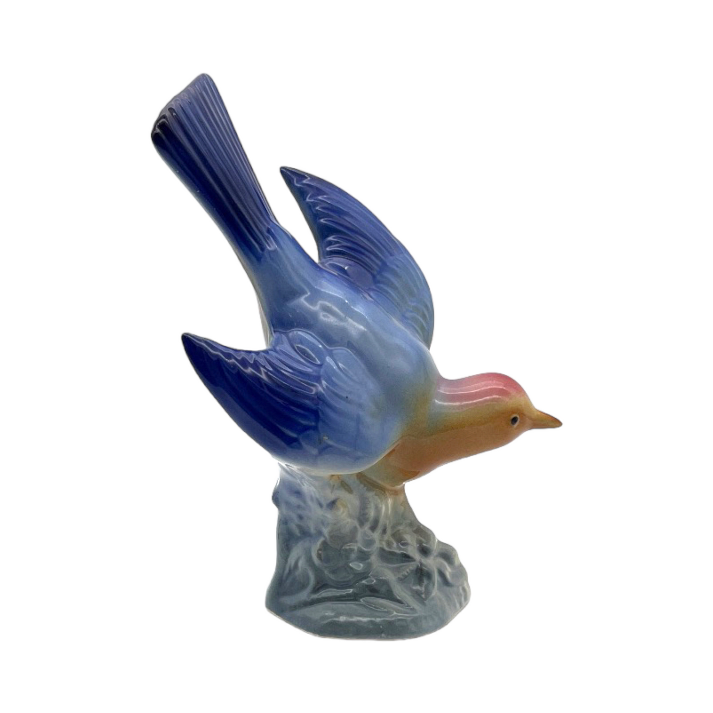 Royal Copley - Swallow Blue Bird - Blue Base - Vintage - 8.5"