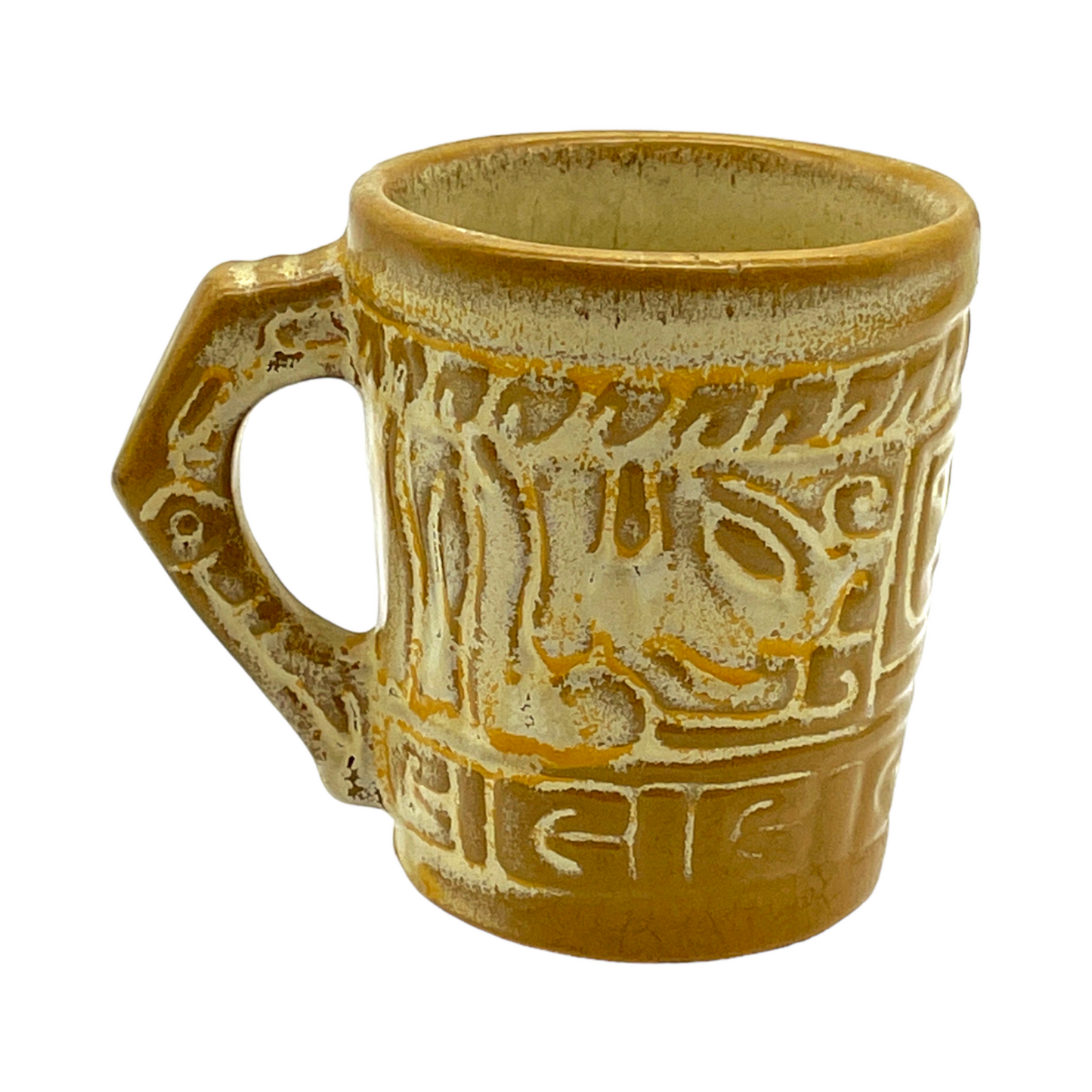 Frankoma Pottery - Aztec Coffee Cup - 7C - Vintage - 3"