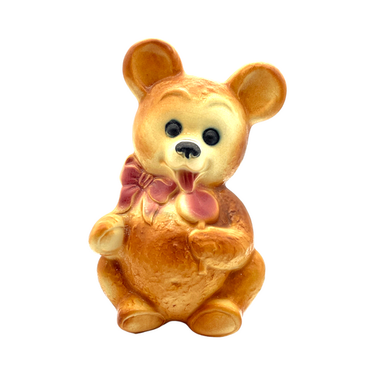 Royal Copley - Teddy Bear With Lollipop Planter - Vintage - 8"