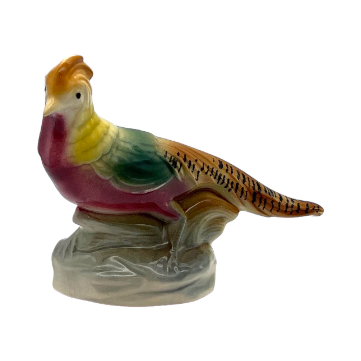 Royal Copley - Pheasant On Tree Stump Figurine - Vintage - 5"