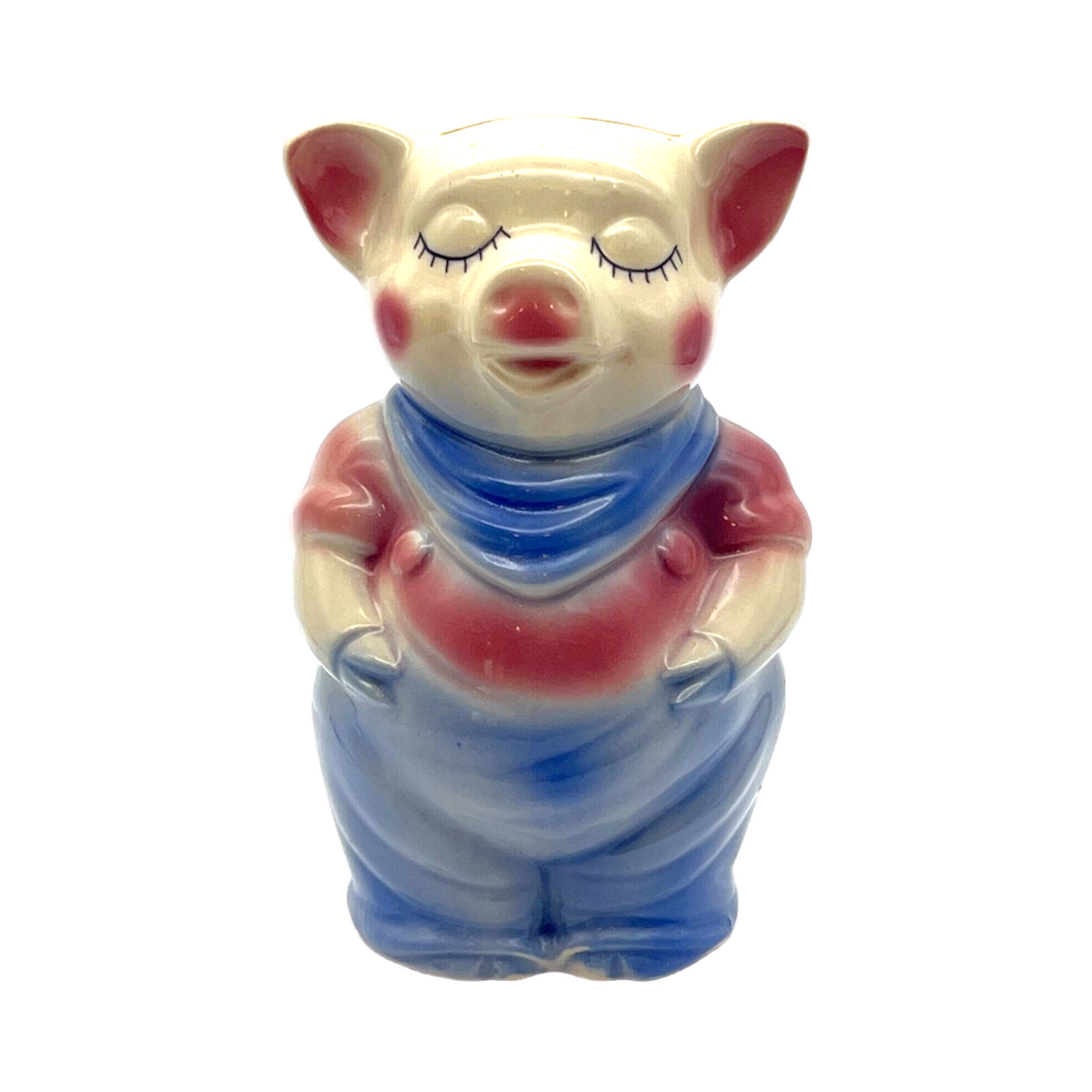 Royal Copley - Standing Up Pig Piggy Bank Male Or Female - Vintage - 6.5"
