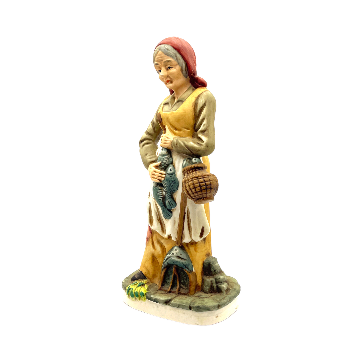 Homco - Woman Carrying Fish - Vintage - 11.5"