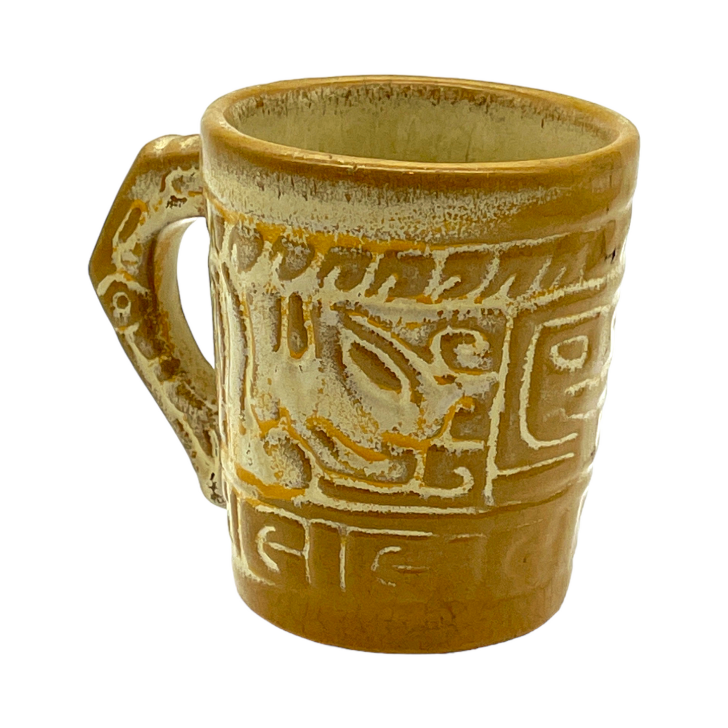 Frankoma Pottery - Aztec Coffee Cup - 7C - Vintage - 3"