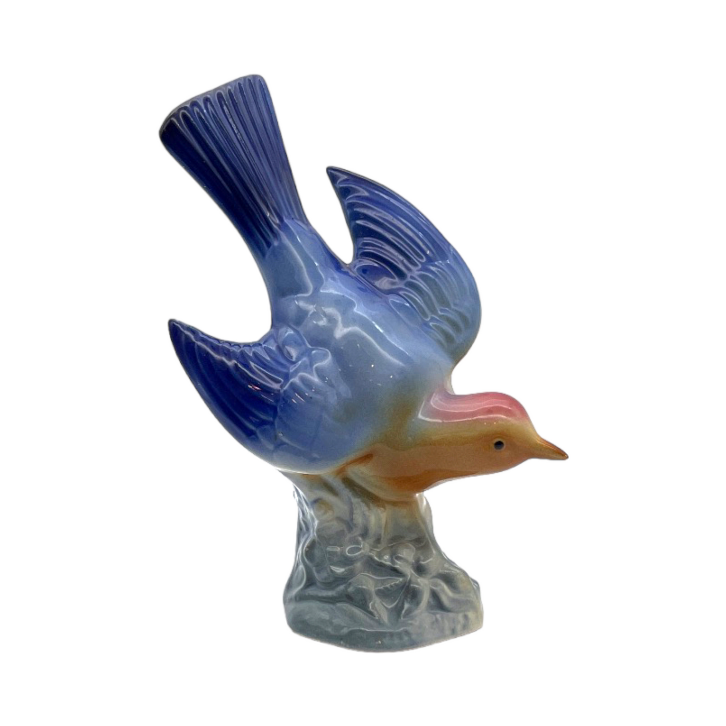 Royal Copley - Swallow Blue Bird - Blue Base - Vintage - 8.5"