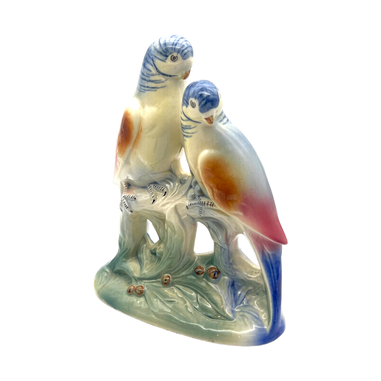 Spaulding China - Double Parakeet Figurine - Vintage - 7.25"