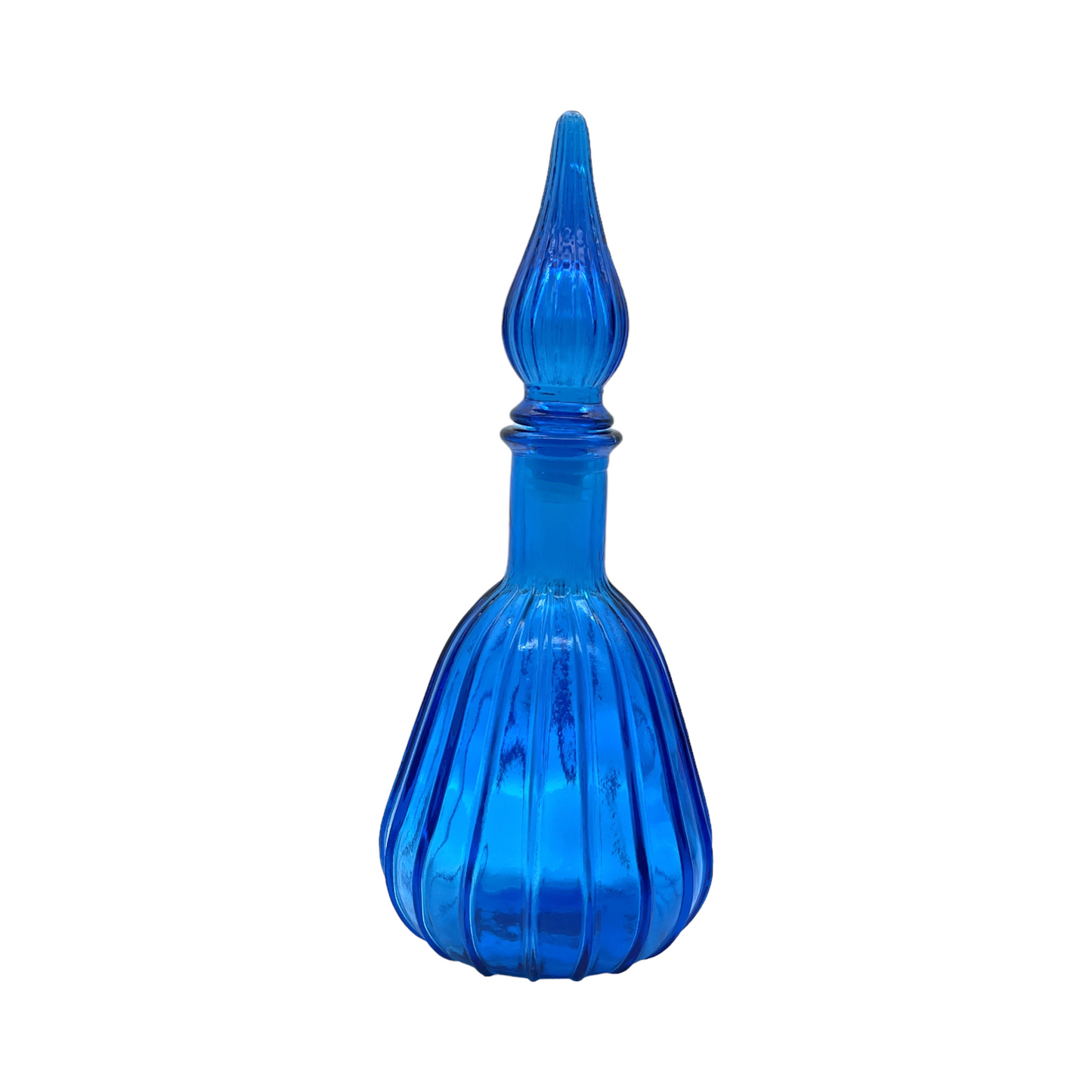 Empoli Glass - Genie Bottle with Flame Stopper - Blue