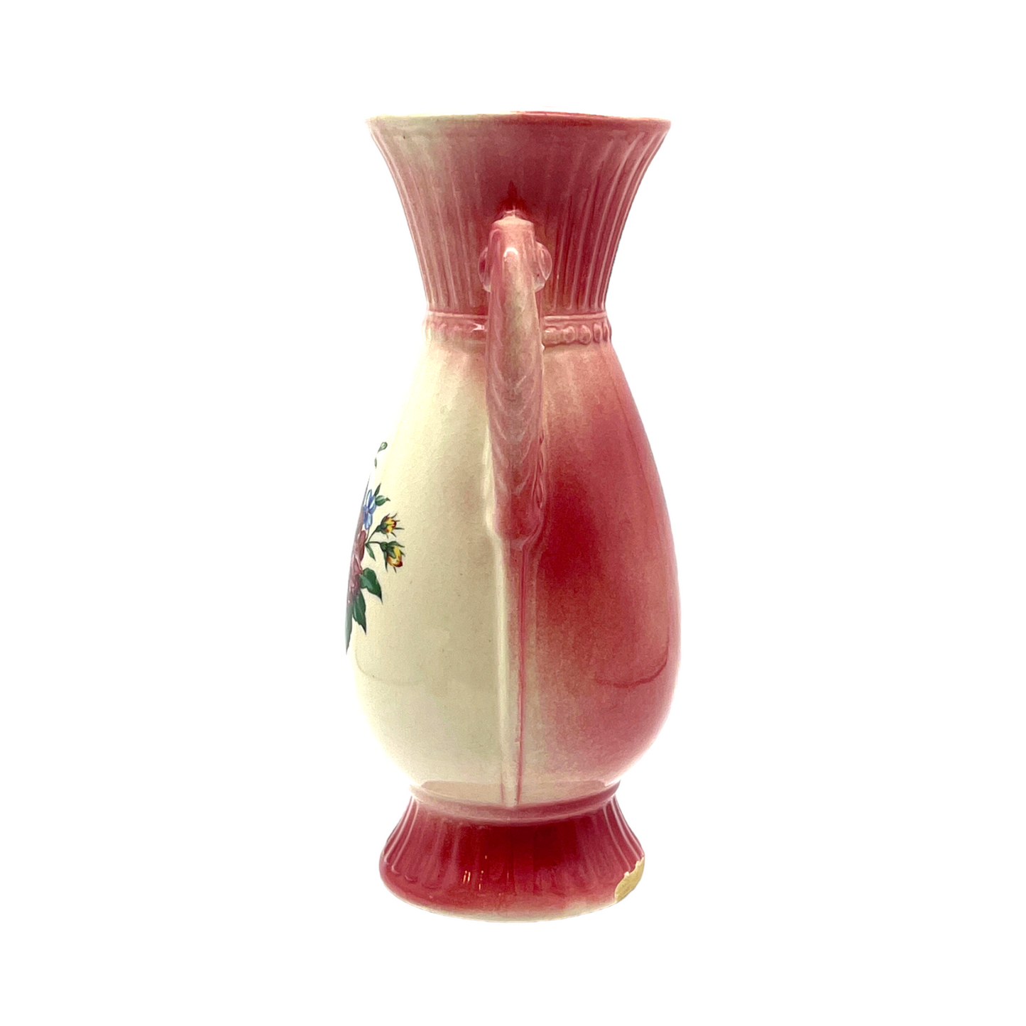 Royal Copley - Decal Vase Pink Rose - Vintage - 7"