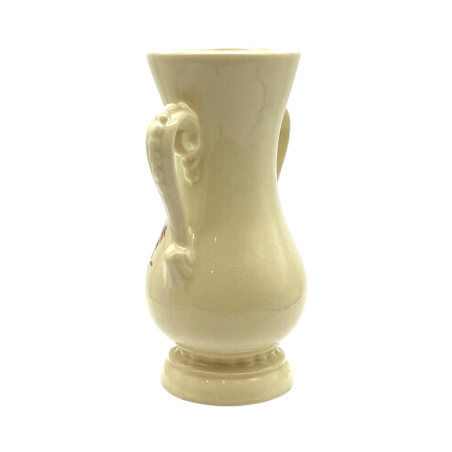 Royal Copley - Two Handle Decal Vase - Roses - Vintage - 6.25"