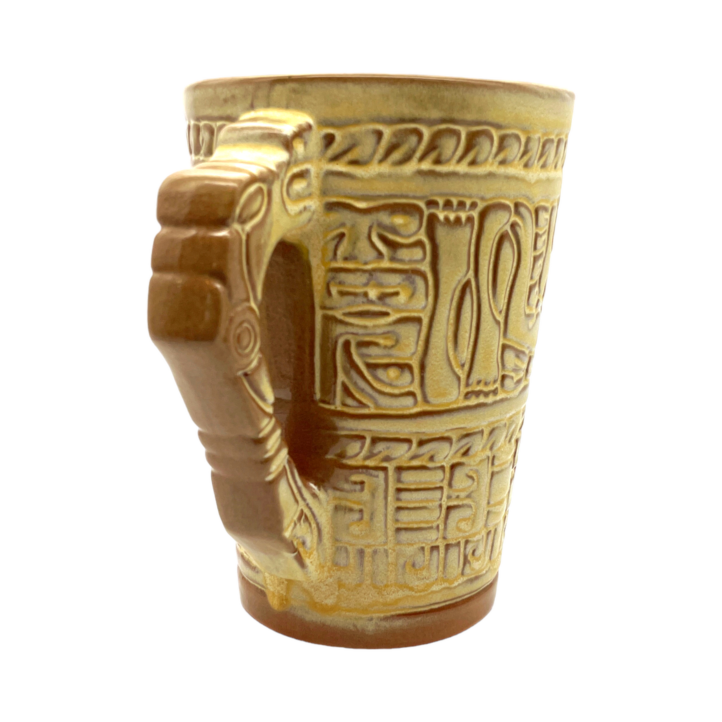 Frankoma Pottery - Aztec Pitcher With Ice Guard - Vintage - 8"