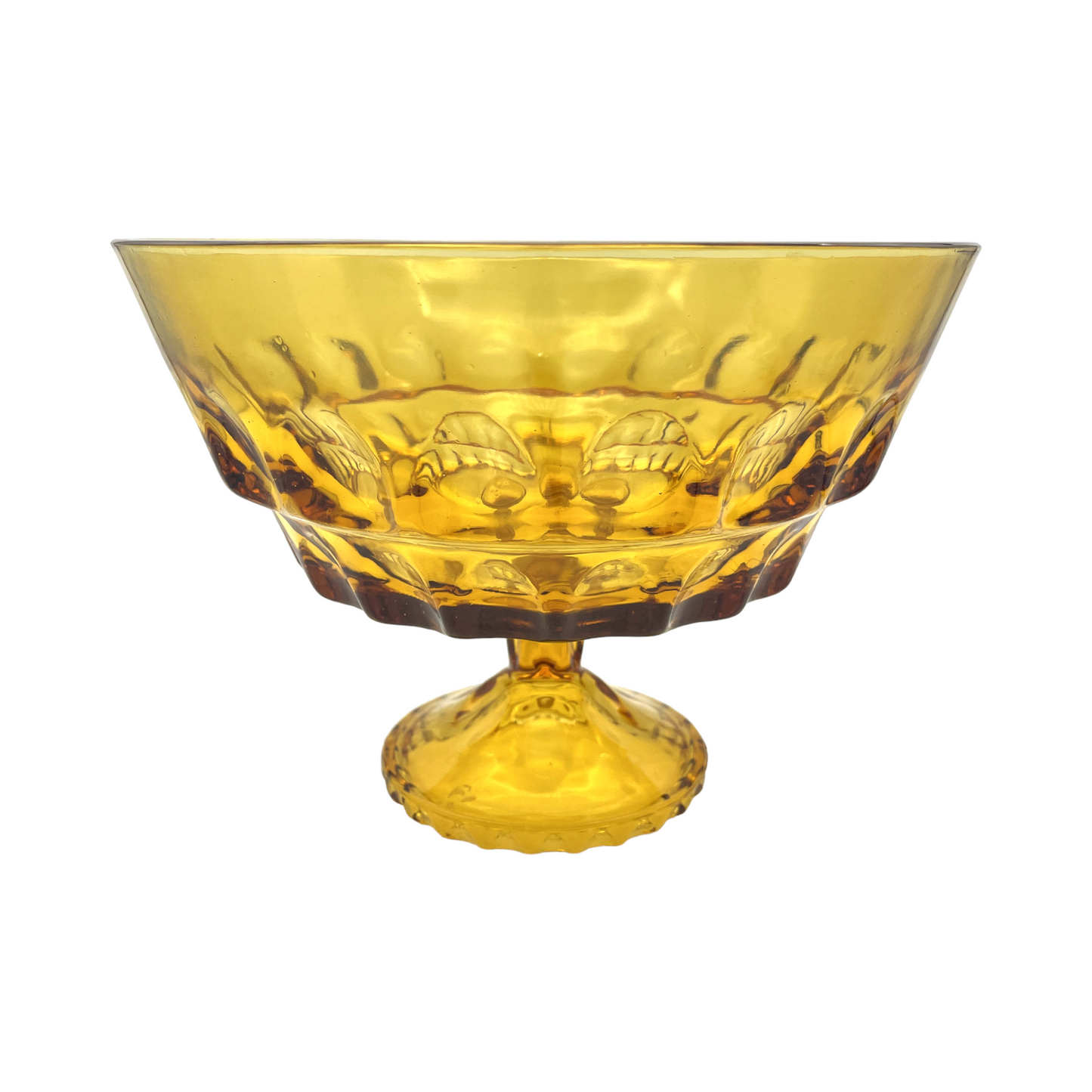 Indiana Glass - Amber Footed Pedestal Fruit Compote - Vintage - 7"
