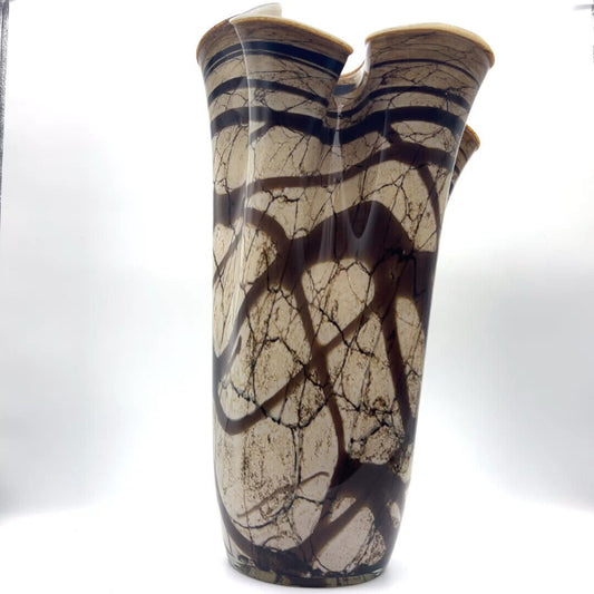 Jozefina Art Glass Handkerchief Vase - Vintage - 14"