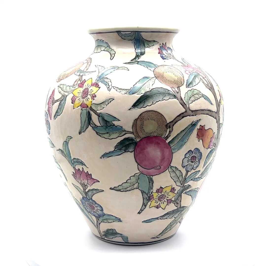 Chinese Chinoiserie Enameled Porcelain Mantel Urn/Vase - 8.5"