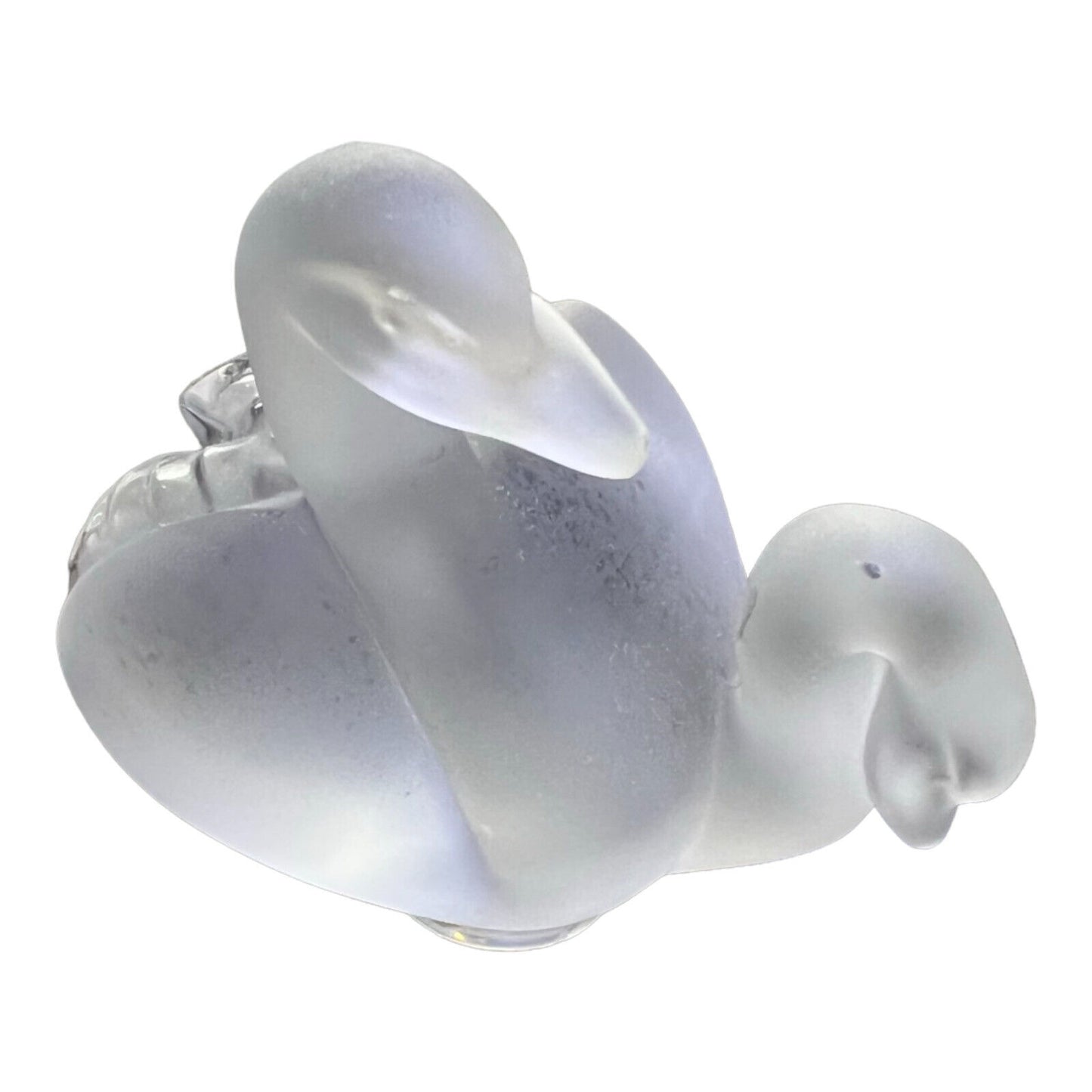 Lalique Swan Figures in Clear Frosted Art Glass