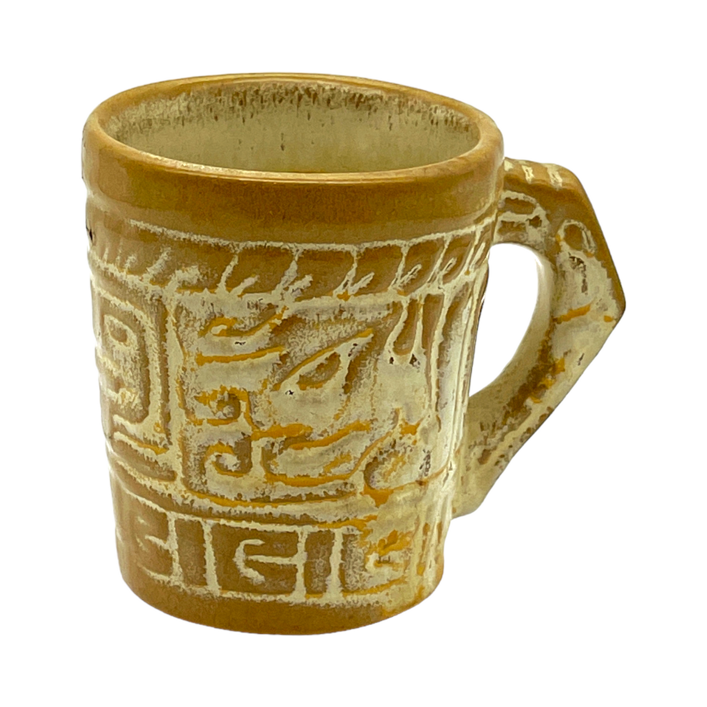 Frankoma Pottery - Aztec Coffee Cup - 7C - Vintage - 3"