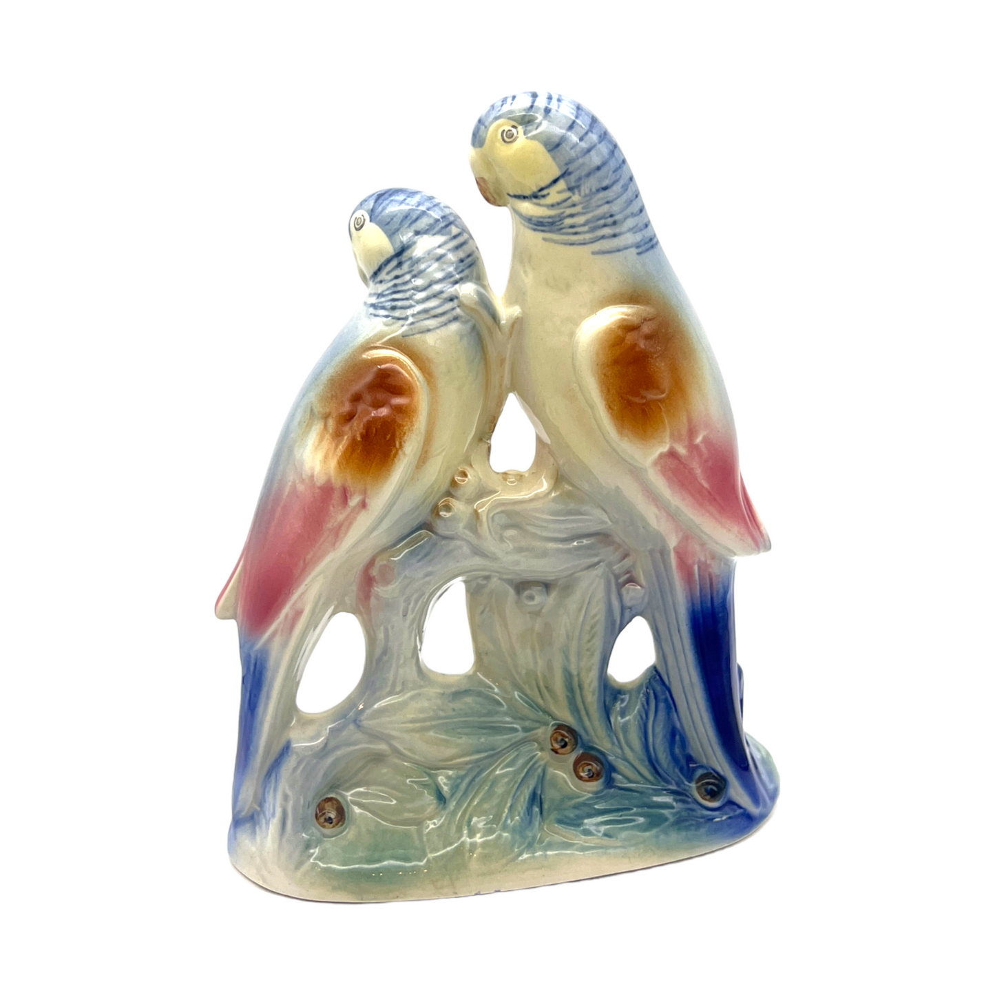 Spaulding China - Double Parakeet Figurine - Vintage - 7.25"