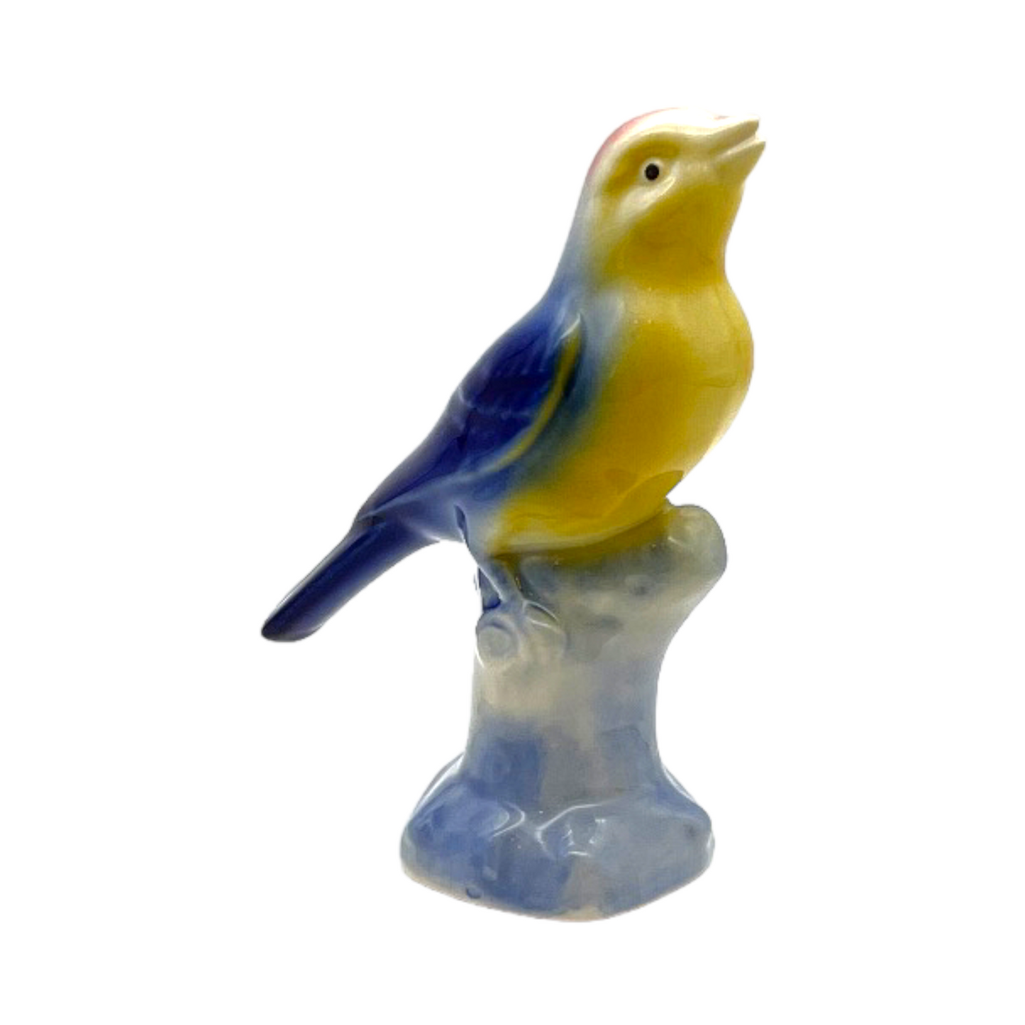 Royal Copley - Yellow/Blue Sparrow Figurine - Vintage - 5.25"