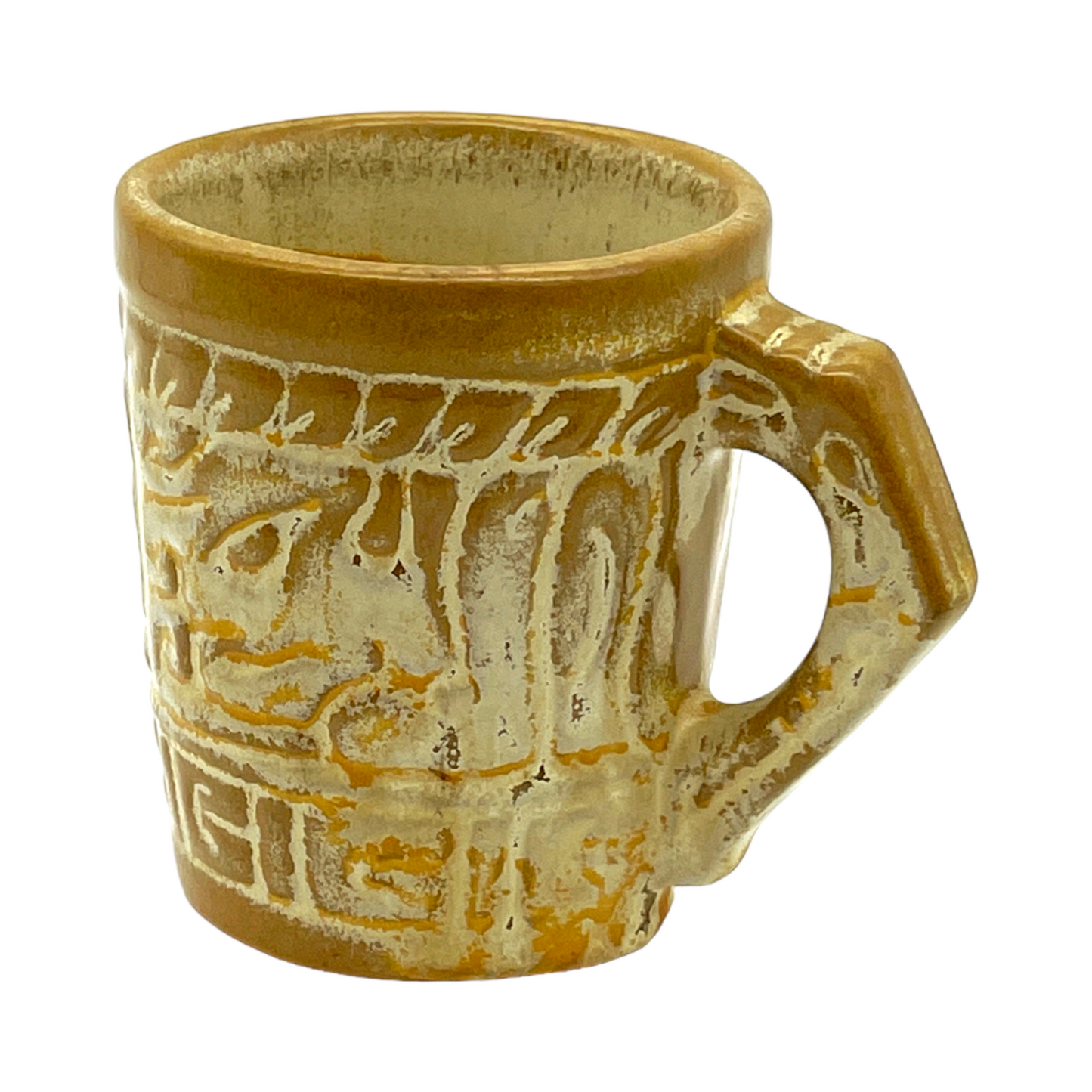 Frankoma Pottery - Aztec Coffee Cup - 7C - Vintage - 3"