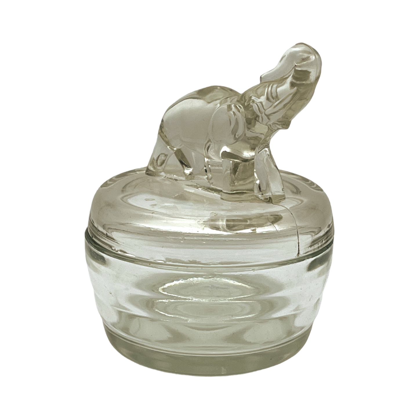 Jeannette Glass - Elephant Powder Dish - Vintage - 5"