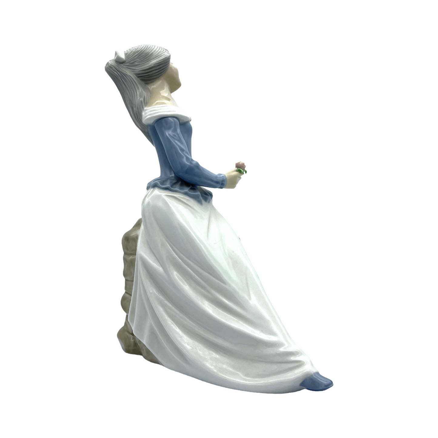 Tengra Porcelain -  Lady & Dog Figurine - Large - 11.5"