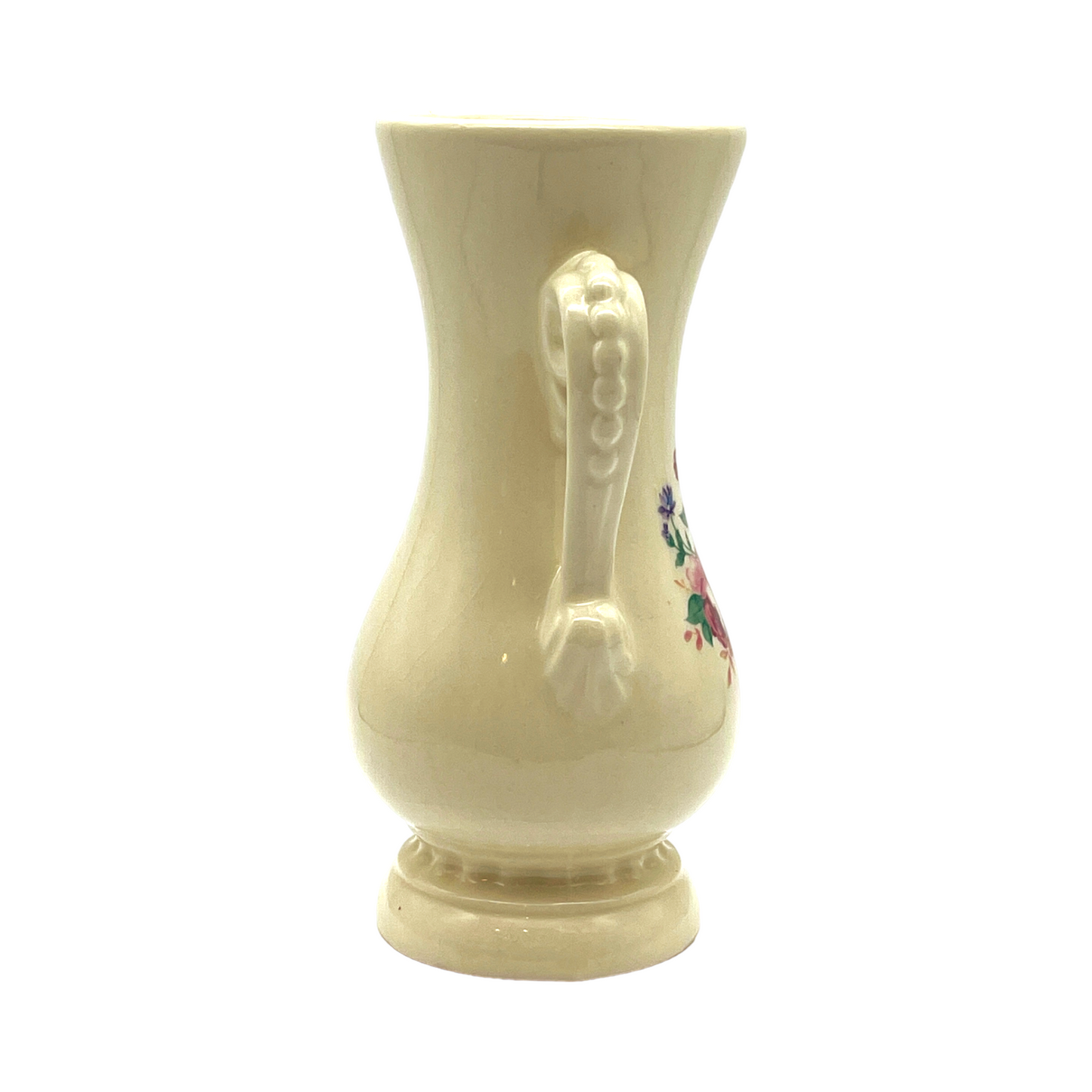 Royal Copley - Two Handle Decal Vase - Roses - Vintage - 6.25"