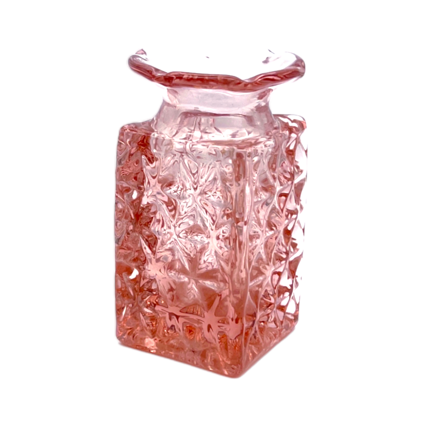 Imperial Glass - Pink Azalea Ruffled Top Vase - 4.5"