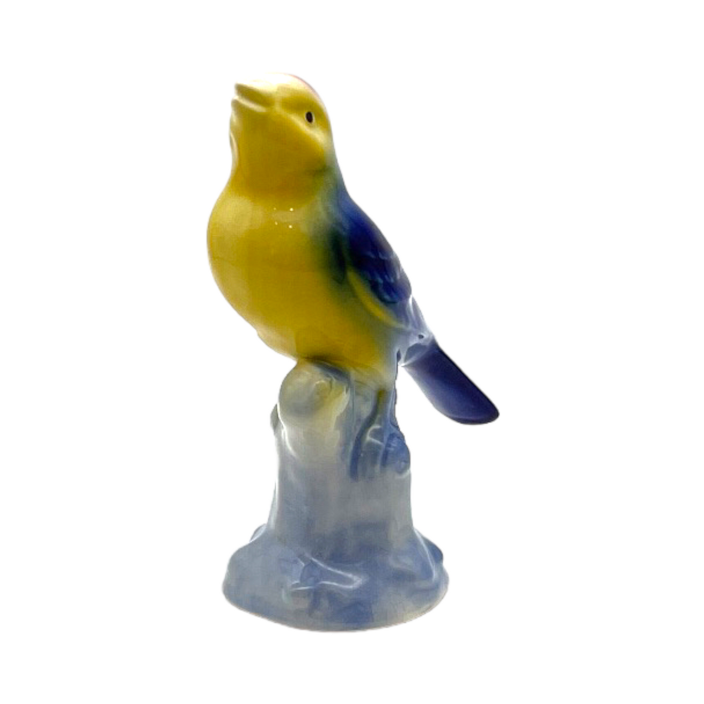 Royal Copley - Yellow/Blue Sparrow Figurine - Vintage - 5.25"