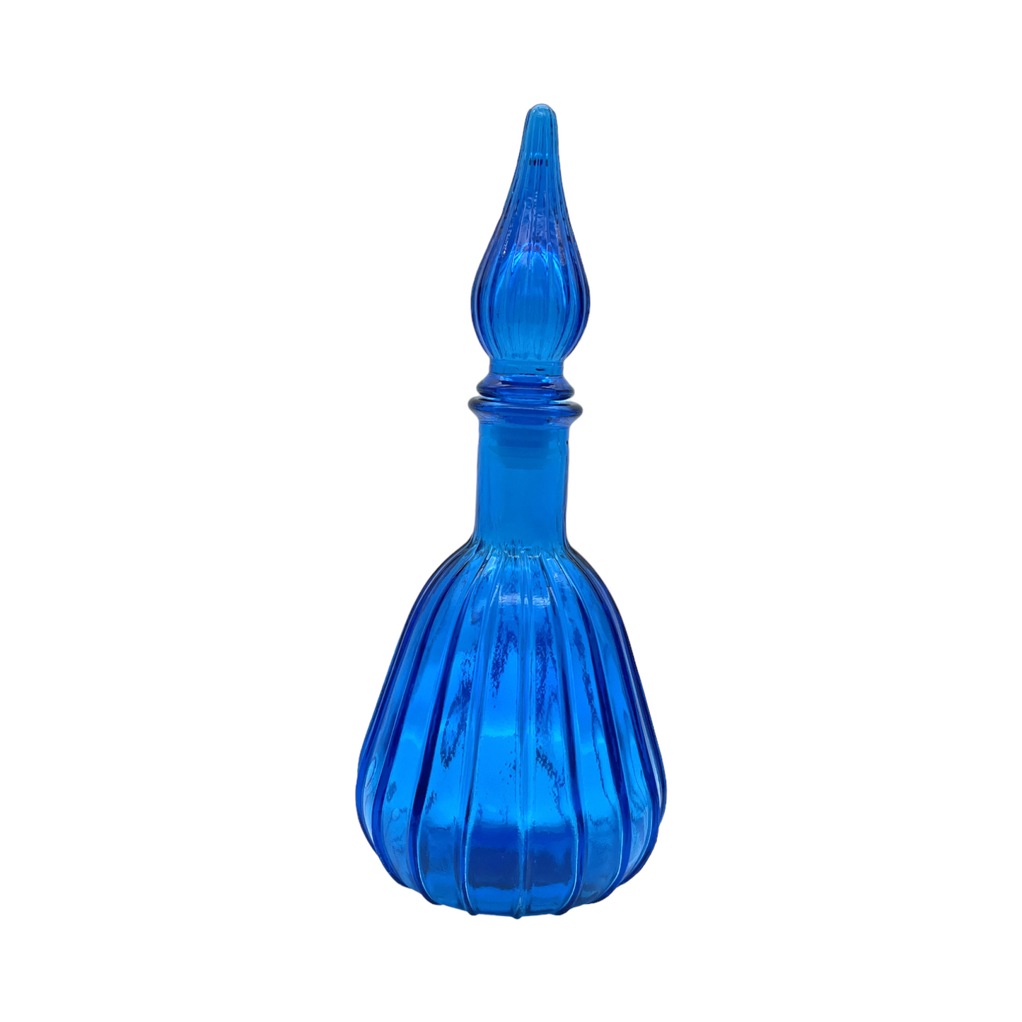 Empoli Glass - Genie Bottle with Flame Stopper - Blue