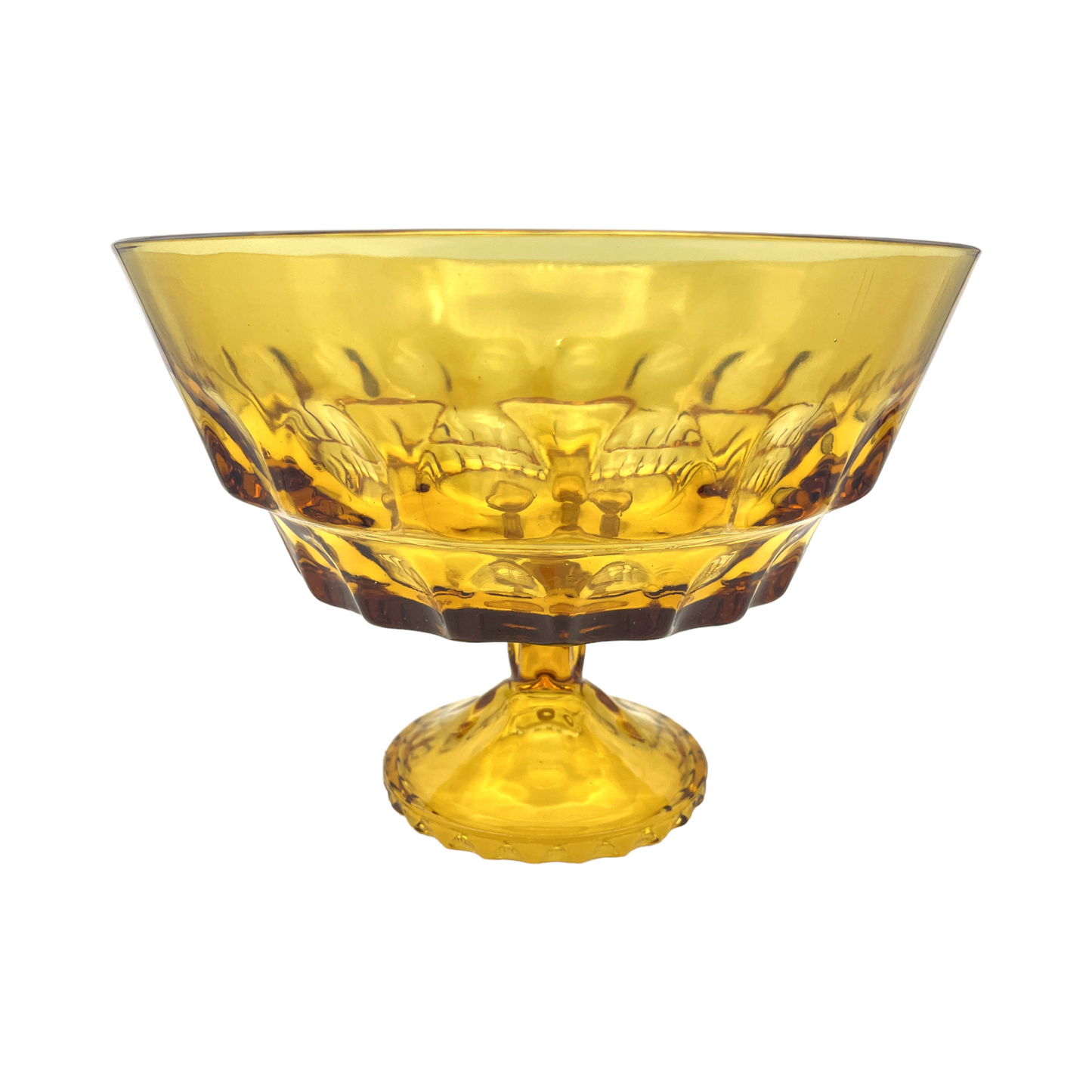 Indiana Glass - Amber Footed Pedestal Fruit Compote - Vintage - 7"