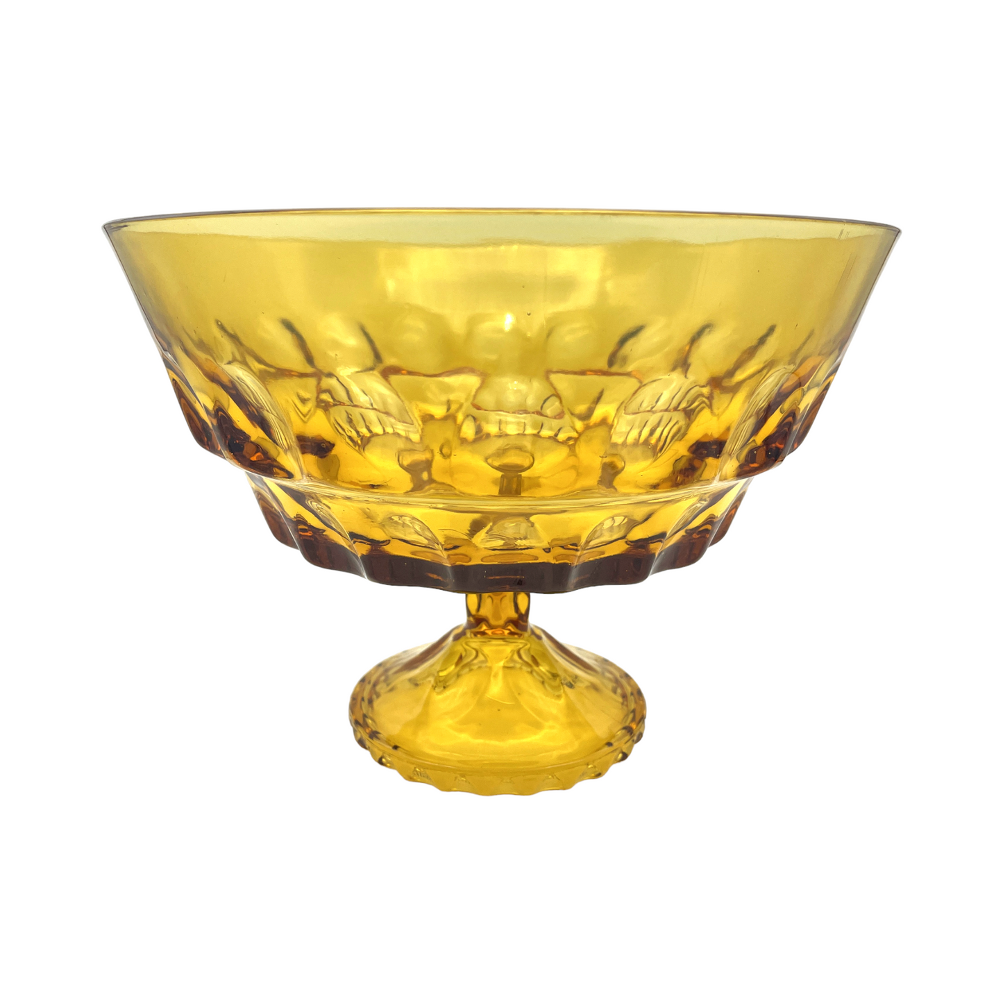 Indiana Glass - Amber Footed Pedestal Fruit Compote - Vintage - 7"