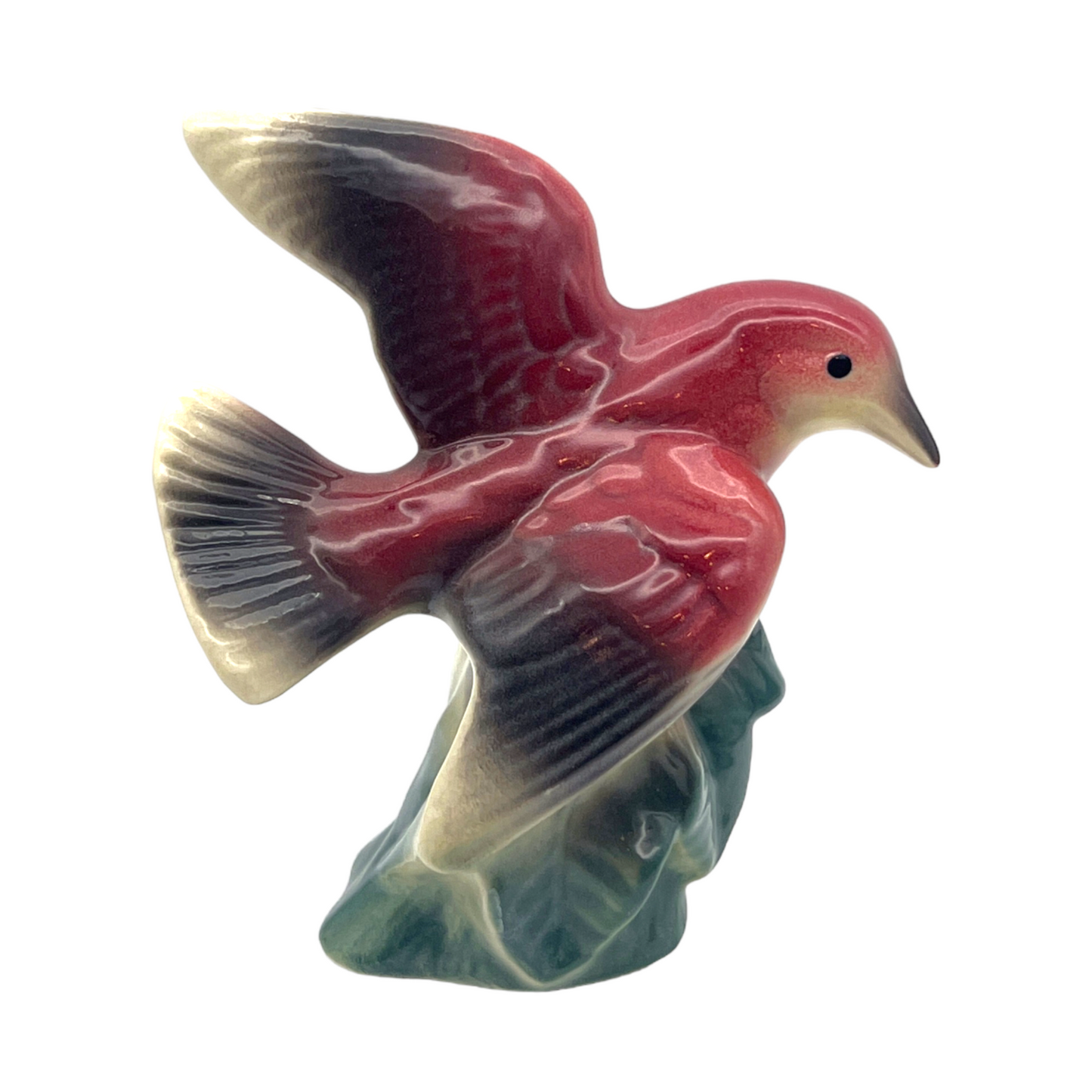 Royal Copley - Red Finch On Tree Branch Figurine - Vintage - 5"