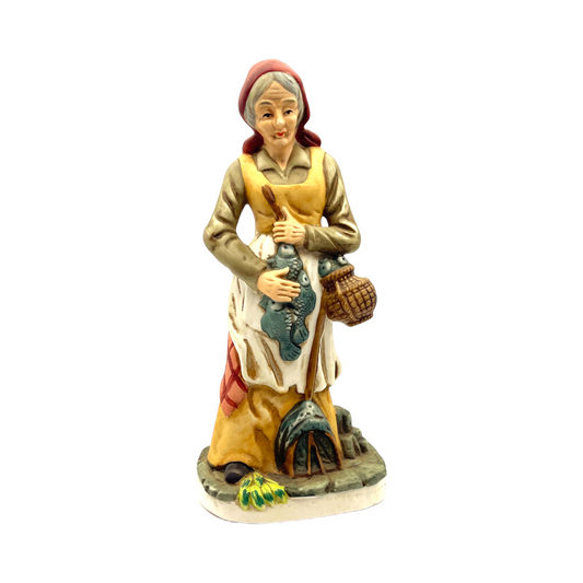 Homco - Woman Carrying Fish - Vintage - 11.5"
