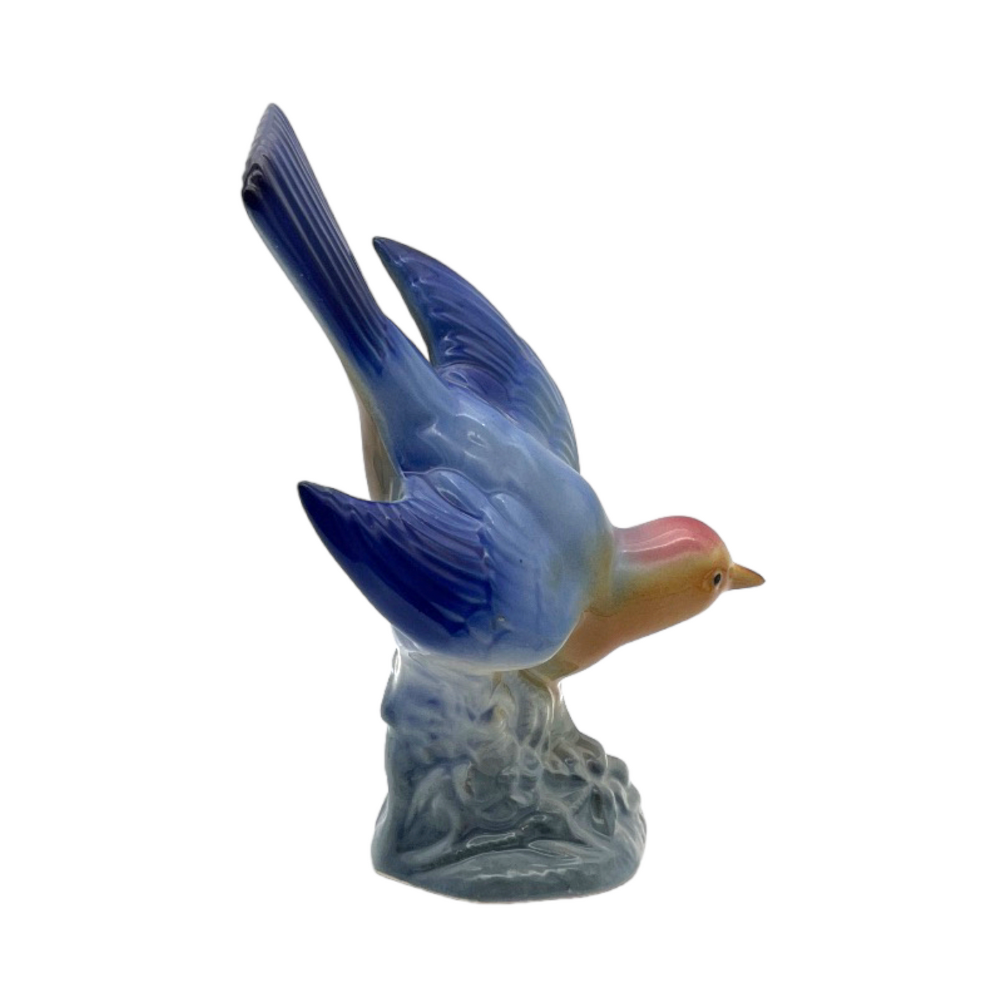 Royal Copley - Swallow Blue Bird - Blue Base - Vintage - 8.5"